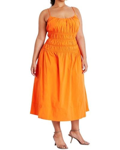 Tanya Taylor Gabriella Midi Dress - Orange