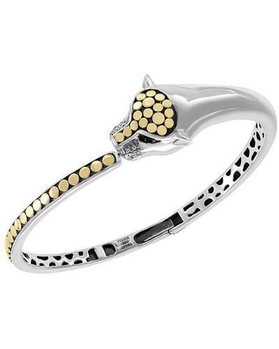 Effy Fine Jewelry 18k Rose Gold & Silver 0.09 Ct. Tw. Diamond & Sapphire Bangle Bracelet - Metallic