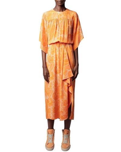 Zadig & Voltaire Rusty Silk Maxi Dress - Orange
