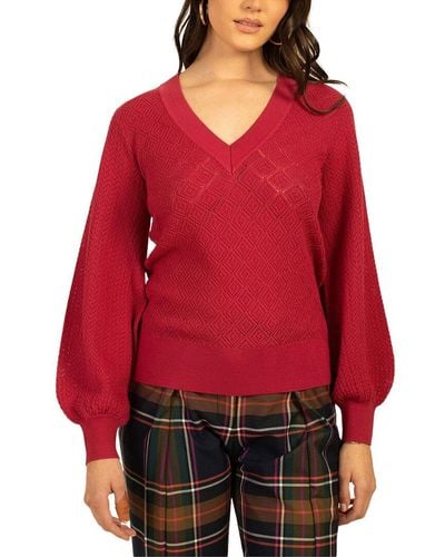 Trina Turk Evening Sun Wool Sweater - Red