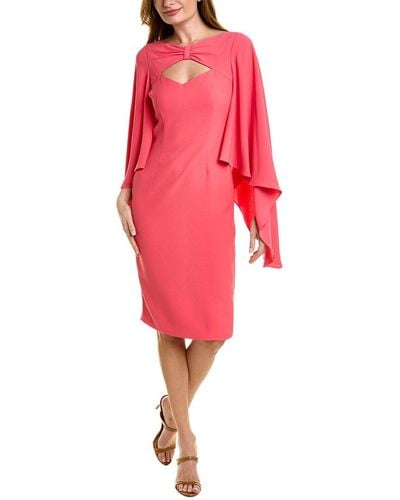 Teri Jon Cape Sleeve Sheath Dress - Pink