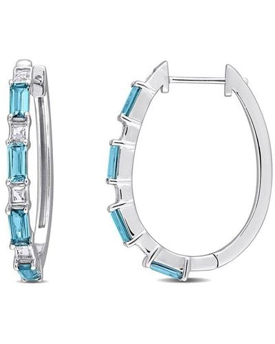 Rina Limor Silver 2.64 Ct. Tw. Gemstone Clip-on Earrings - Blue
