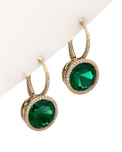 Diana M. Jewels 14k 6.70 Ct. Tw. Diamond & Corundum Earrings - Green