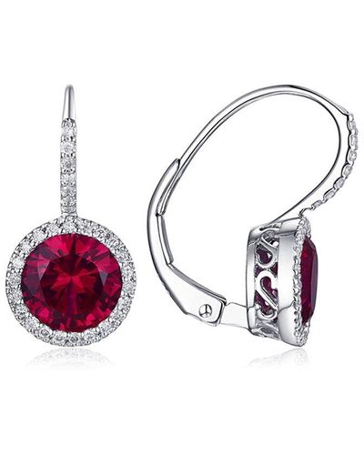 Diana M. Jewels Fine Jewellery 14k 3.48 Ct. Tw. Diamond & Ruby Corundum Earrings - Multicolour