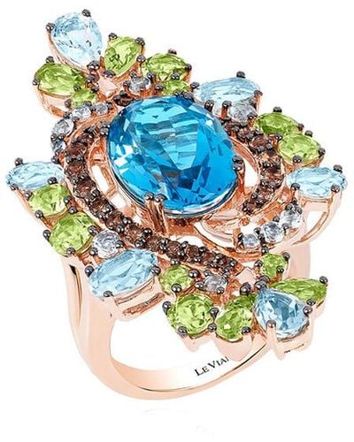 Le Vian Le Vian 14k Rose Gold 12.43 Ct. Tw. Gemstone Ring - Blue