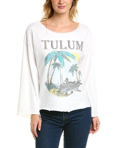 Recycled Karma Take Me To Tulum Bell-sleeve T-shirt - White