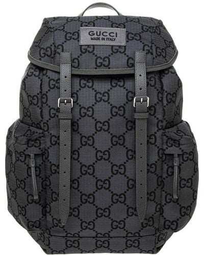 Gucci GG Ripstop Recycled Large Leather-trim Backpack - Black