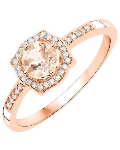 Diana M. Jewels Fine Jewellery 14k Rose Gold 0.50 Ct. Tw. Diamond & Morganite Ring - White