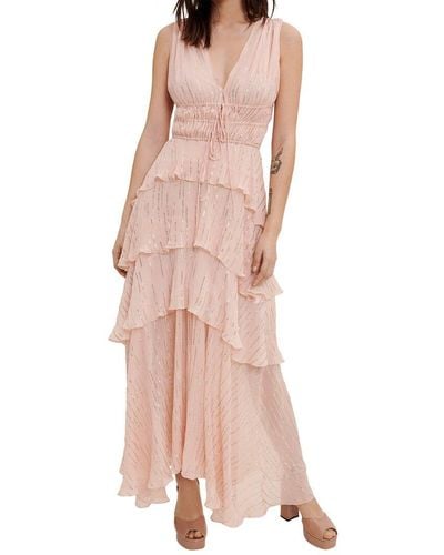 Maje Silk-blend Dress - Pink