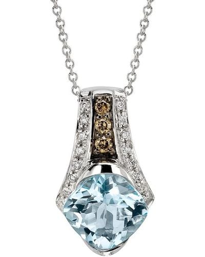Le Vian Le Vian 14k 1.59 Ct. Tw. Diamond & Aquamarine Necklace - White
