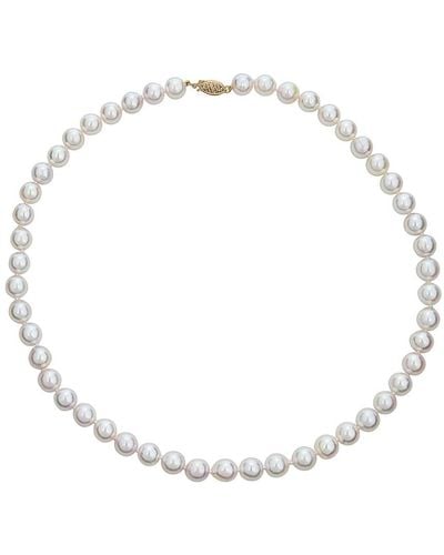 Belpearl 14k 8-7.5mm Akoya Pearl Necklace - Natural