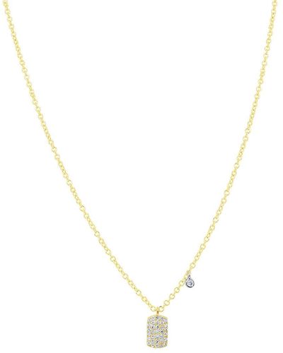 Meira T 14k 0.1 Ct. Tw. Diamond Square Necklace - Metallic