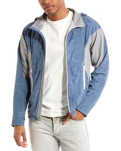 Kiton Leather Jacket - Blue