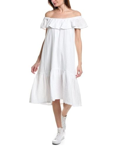 Wilt Off-shoulder Flounce Midi Dress - White