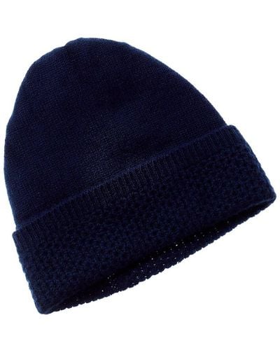 Forte Texture Cashmere Hat - Blue