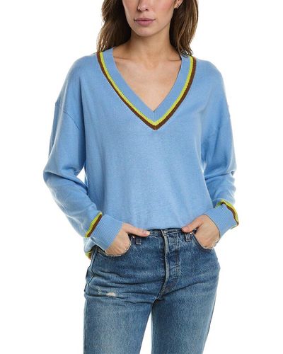 Chinti & Parker Stitch Detail Cashmere-blend Sweater - Blue