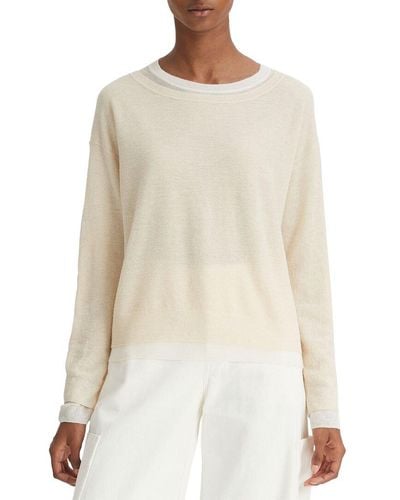 Vince Double Layer Alpaca, Wool, & Silk-blend Sweater - White