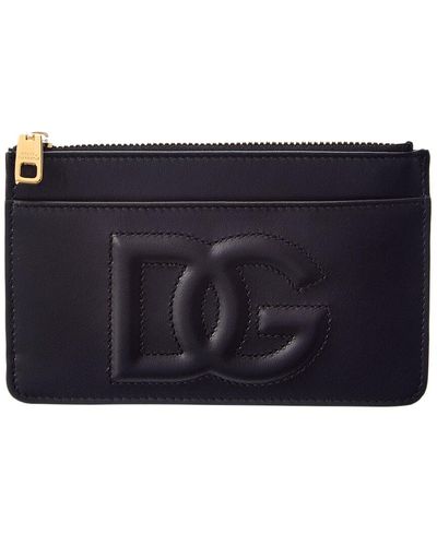 Dolce & Gabbana Dg Logo Medium Leather Card Holder - Blue