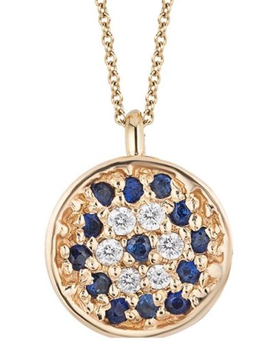 Ariana Rabbani 14k 0.03 Ct. Tw. Diamond & Sapphire Disc Necklace - Metallic