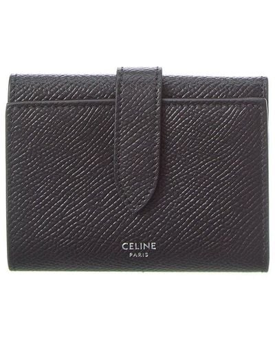 Celine Fine Strap Leather Wallet - Gray