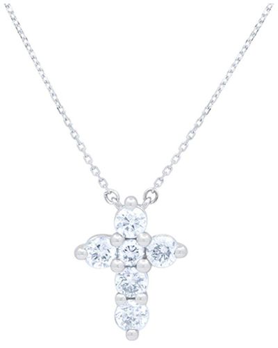 Diana M. Jewels Fine Jewelry 14k 0.50 Ct. Tw. Diamond Cross Pendant Necklace - White