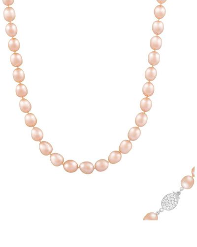 Splendid Silver 6-7mm Pearl Necklace - White