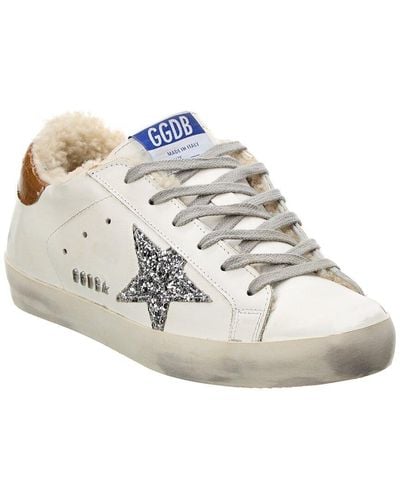 Golden Goose Superstar Leather & Shearling Trainer - White
