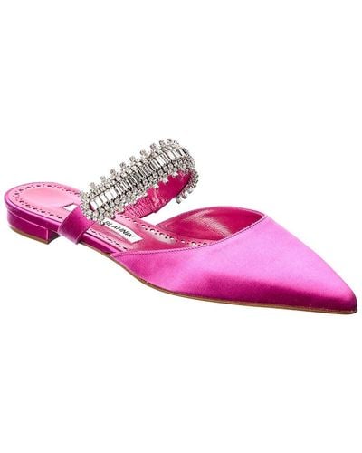 Pink Manolo Blahnik Flats and flat shoes for Women | Lyst