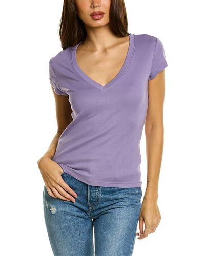 Splendid 1x1 V-neck T-shirt - Purple