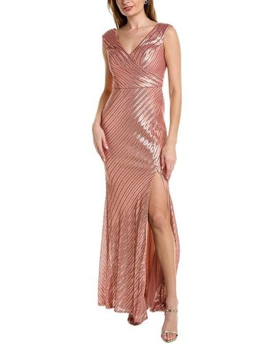 Rene Ruiz Sequin Gown - Pink