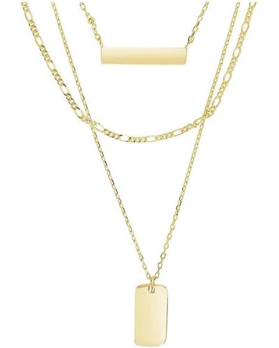 Sterling Forever 14k Plated Bar Necklace - White