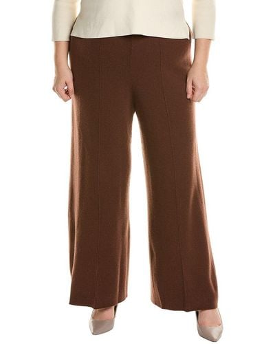 Lafayette 148 New York Plus Double Knit Cashmere & Silk-blend Pant - Brown