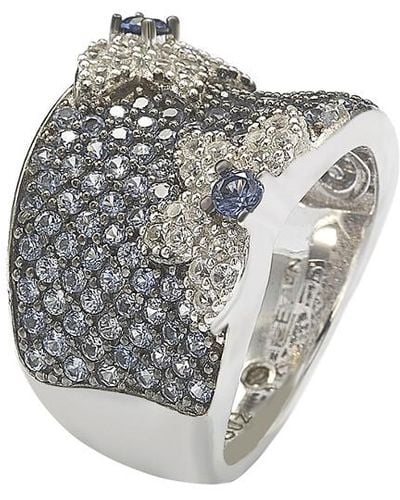 Suzy Levian Silver 1.62 Ct. Tw. Sapphire Ring - Metallic