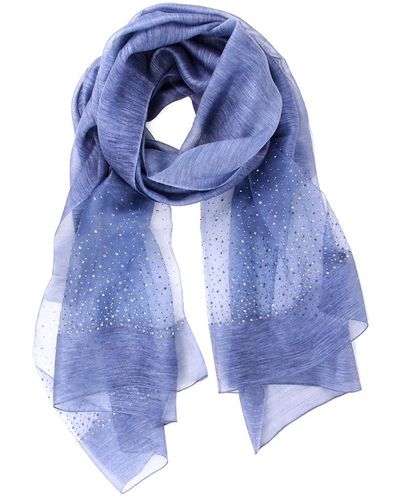 Saachi Wool & Silk-blend Scarf - Blue