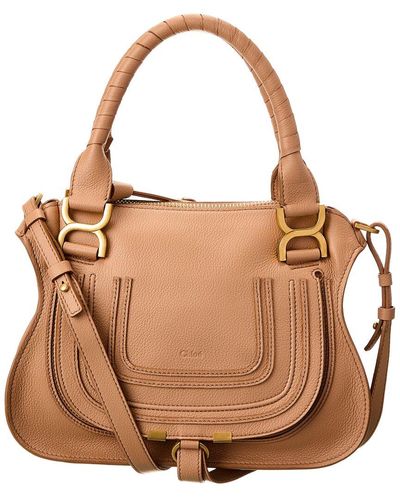 Chloé Marcie Small Leather Satchel - Brown