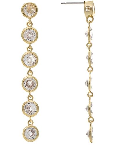 Rivka Friedman 18k Plated Cz Dangle Earrings - White