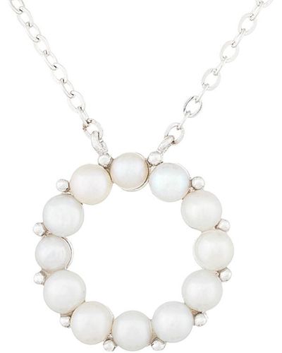 Splendid Silver 3-3.5mm Freshwater Pearl Necklace - White