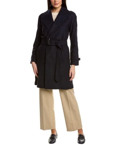 Burberry Wool-blend Trench Coat - Black