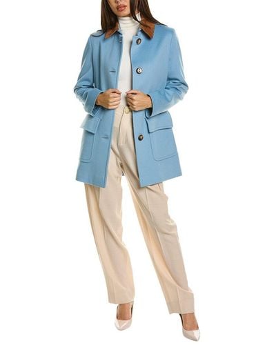Fleurette Wool Coat - Blue
