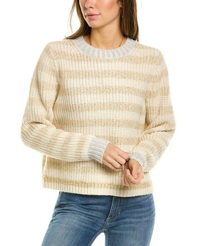 Boden Tinsel Stripe Wool & Alpaca-blend Jumper - Natural