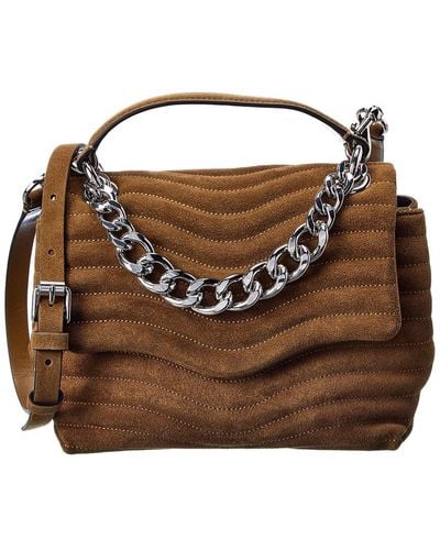 Rebecca Minkoff M.a.b. Quilted Suede Top Handle Satchel - Brown