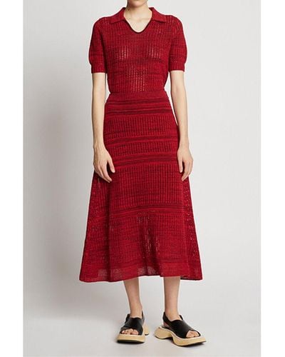 Proenza Schouler Pique Silk-blend Skirt - Red