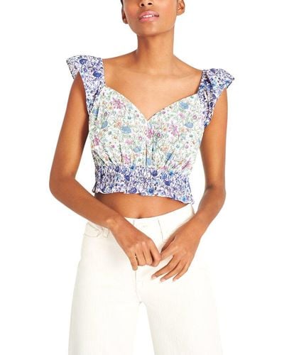 LoveShackFancy Drea Crop Top - Blue