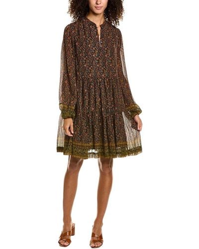 Vanessa Bruno Lievine Silk-blend Mini Dress - Brown