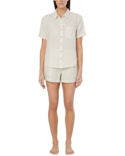 Onia Air Linen-blend Short Sleeve Shirt - Natural