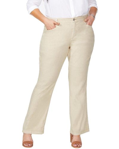 NYDJ Plus The Linen-blend Trouser - Gray