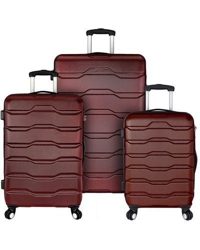 Elite Luggage Omni 3pc Hardside Spinner Luggage Set - Red
