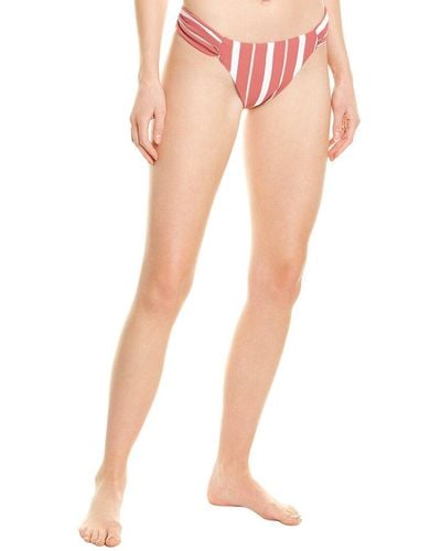 Letarte Striped Textured Bikini Bottom - Orange