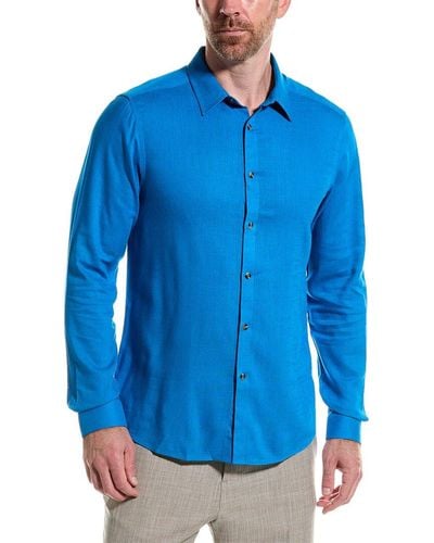 Paisley & Gray Cabo Linen-blend Shirt - Blue