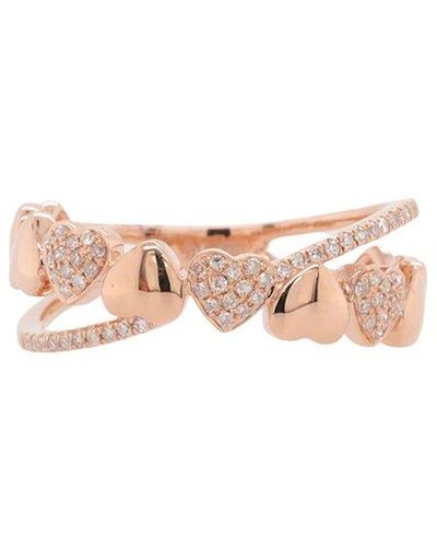 Diana M. Jewels Fine Jewelry 14k Rose Gold 0.14 Ct. Tw. Diamond Half-eternity Ring - Pink